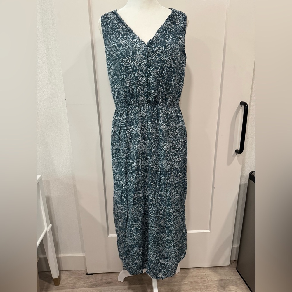 Old Navy Blue Floral Dress petite Large